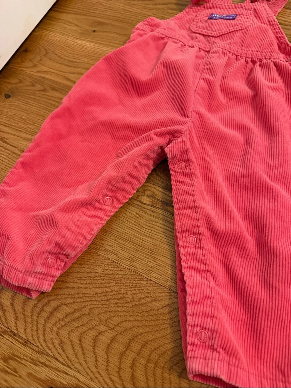 Vintage OshKosh B'Gosh Vestbak Corduroy Overalls Size 24M Girls USA Made Pink